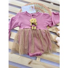 Çekik Bebek Kız Bebek Ayıcıklı Badili Tütü Elbise Hediyelik Bayramlık Elbise