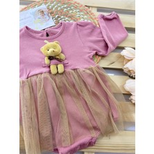Çekik Bebek Kız Bebek Ayıcıklı Badili Tütü Elbise Hediyelik Bayramlık Elbise