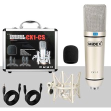 Midex CX1 Profesyonel Condenser Stüdyo Ses Kayıt Mikrofon Seti Hardcase ile Full Set