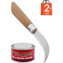 Telvesse Bayram Aşı Bıçağı 22 cm + Aşı Macunu Ceviz Aşısı (2'li Paket)