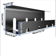 Metal Art Masa Altı Kablo Yönetim Tepsisi Çoklu Priz Rafı Kablo Düzenleyici