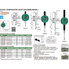 Insize 2103-10F Dijital Komparatör Saati Düz Kapaklı  (Gelişmiş Model)