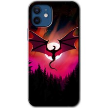 MRC İletişim iPhone 12 Mini Kılıf Hd Desen Baskılı Arka Kapak - Dragon Night