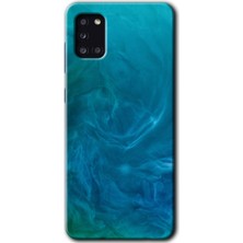 MRC İletişim Samsung Galaxy A31 Kılıf Hd Desen Baskılı Arka Kapak - Mavi Aura