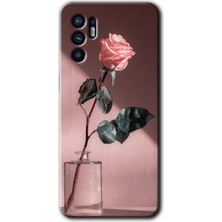 MRC İletişim Oppo Reno 6 Kılıf Hd Desen Baskılı Arka Kapak - Retro Gül
