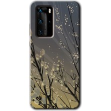 MRC İletişim Huawei P40 Pro Kılıf Hd Desen Baskılı Arka Kapak - Branches Flowers