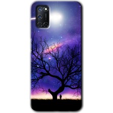 MRC İletişim Oppo A52 Kılıf Hd Desen Baskılı Arka Kapak - Uzay Silüet
