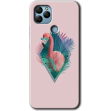 MRC İletişim General Mobile Gm 22 Plus Kılıf Hd Desen Baskılı Arka Kapak - Flamingo