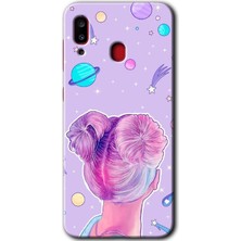 MRC İletişim Samsung Galaxy A20 Kılıf Hd Desen Baskılı Arka Kapak - Uzaylı Kız