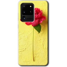 MRC İletişim Samsung Galaxy S20 Ultra Kılıf Hd Desen Baskılı Arka Kapak - Kırmızı Gül