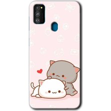 MRC İletişim Samsung Galaxy M30S Kılıf Hd Desen Baskılı Arka Kapak - Kedi Aşkı