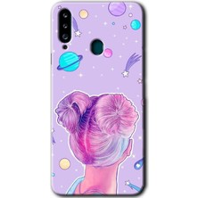 MRC İletişim Samsung Galaxy A20S Kılıf Hd Desen Baskılı Arka Kapak - Uzaylı Kız