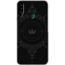 MRC İletişim Samsung Galaxy A20S Kılıf Hd Desen Baskılı Arka Kapak - Siyah Mandala 1