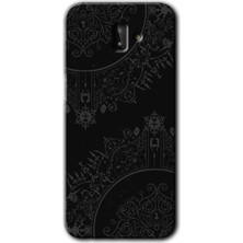 MRC İletişim Samsung Galaxy J6 Plus Kılıf Hd Desen Baskılı Arka Kapak - Siyah Mandala