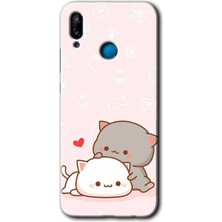 MRC İletişim Huawei P20 Lite Kılıf Hd Desen Baskılı Arka Kapak - Kedi Aşkı