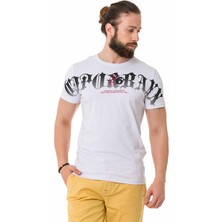Cipo & Baxx CT768 Italik Font Beyaz Tişört