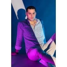 Advante Desenli Slimfit Düğmeli Yaka Uzun Kol Erkek Gömlek10