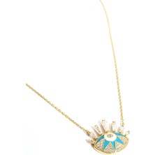 Pier Gümüş Zirkon Taşlı Gümüş Göz Kolye