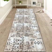 Payidar Yıkanabilir Kaymaz Taban Kesme Yolluk Halı Desen 1017 Bej 150 x 675 cm