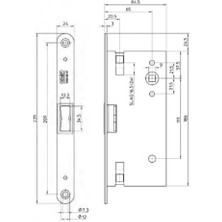 Assa Abloy 1921 Barelli Tip Panik Fonksiyonlu Gömme Kilit  Pasif Kanat