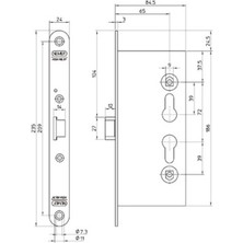 Assa Abloy Cf 50 Serisi Barelli Tip Yangın  Dayanımlı Mızraklı Dilli Gömme Kilit