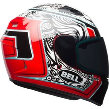 Bell Ps Qualifier Tagger Splice Wht-Blk-Red Full Face Motosiklet Kaski