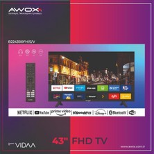 Awox B224300 43" 109 Ekran Uydu Alıcılı Full HD VİDAA Smart LED TV (Çerçevesiz)
