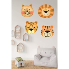 Hediye Postası Leopar Aslan Kediçıkartmaları 4 Adet