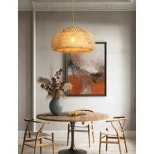 Fico Home Bamboo Avize Hasır Avize 1.sınıf Kalite 380MM Çap Naturel Ferahlık Katar FICO4902