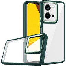 Nevarium Vivo Y22S Kılıf Renkli Kenar Arkası Şeffaf Flora Silikon