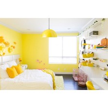 Riolight  Modern Sarı Içi Beyaz 1 Yatak Odası Için Tekli Metal Sarkıt Avize ÇAP:30CM