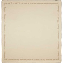 Bursa İpek Bej Kenarı Sulu Dalga İpek Eşarp