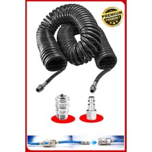 Proxtech Havalı 15 Metre  Kompresör Spiral Hava Hortumu 8 mm 15 mt Hava Jakı  Hava Tabancası Recor Paket