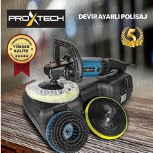 Proxtech Premium Profesyonel 6 Kademeli Devirli Koltuk Yıkama Zımpara Pasta Cila Polisaj Makinesi Ful Set