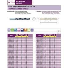 Pro-X PMA-7052C Kaplamalı Karbür Matkap Ucu Ø5.2 mm (Çap)