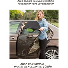 Sergül Skoda Octavia 2013 ve Sonrası Uyumlu 2 Adet Oto Yan Cam Güneşliği, Arka Cam Güneşliği/perde