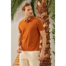 Odelon Erkek Basic Polo Yaka Tişört (Regular Fit) Taba