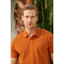 Odelon Erkek Basic Polo Yaka Tişört (Regular Fit) Taba