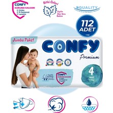 Confy Premium 4 Numara Bebek Bezi Maxi 7 - 14 KG 112 Adet