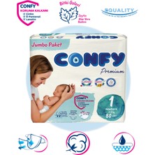 Confy Premium 1 Numara Bebek Bezi Yenidoğan 2 - 5 KG 80 Adet