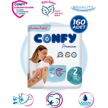 Confy Premium 2 Numara Bebek Bezi Mini 3 - 6 KG 160 Adet