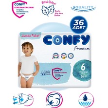 Confy Premium 6 Numara Bebek Bezi Extralarge +15 KG 36 Adet