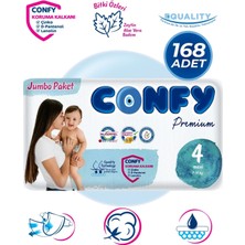 Confy Premium 4 Numara Bebek Bezi Maxi 7 - 14 KG 168 Adet