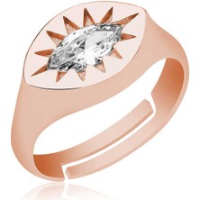 Stil Love ​gümüş Ayarlanabilir Rose Kuzey Yıldızı Şovalye Yüzük