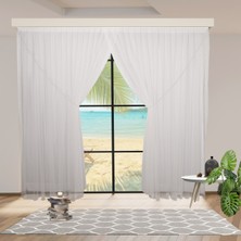 Perhal Ince Spor Çizgilietekleri Kurşunlu 1-2 Pile Kruvaze Tül Perde