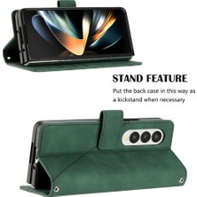 Eabhulie Galaxy Z Fold 3 5g Için Kabartmalı Pu Deri Stand Cüzdan Telefon Kılıfı - Yeşil (Yurt Dışından)