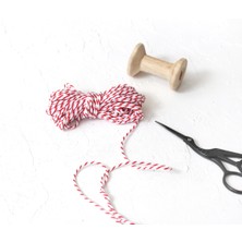 Bimotif 5 Metre Kırmızı-Beyaz Paket İpi, Hediye ve Parti Organizasyonları İçin İdeal