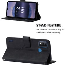 Eabhulie G11 Plus Için Kabartmalı Pu Deri Stand Cüzdan Telefon Kılıfı - Siyah (Yurt Dışından)