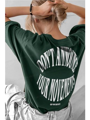 Millionaire Dont Announce Yeşil Oversize Salas Boyfriend Kadın T-Shirt