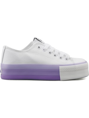 Benetton Bn 30937 Beyaz Lila Kadın Günlük Ayakkabı BN-30937-BEYAZ-LILA Beyaz